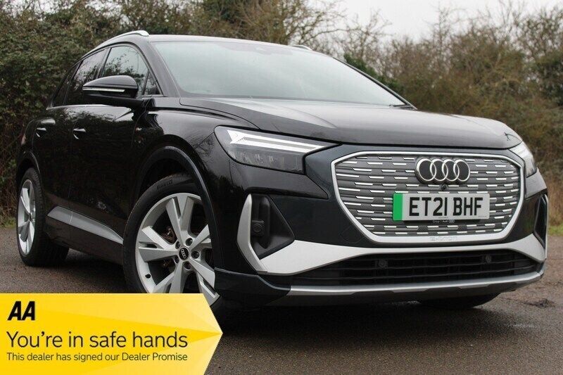 Black Used 2021 Audi Q4 e-tron S-Line SUV | £15,990 - Image 1/3