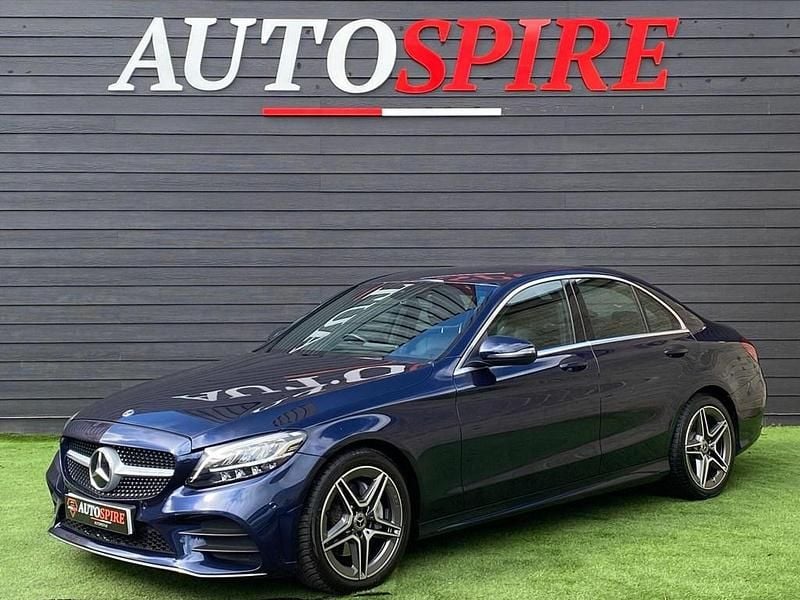 Begagnad Mercedes C220 AMG line 2018 Blå Sedan