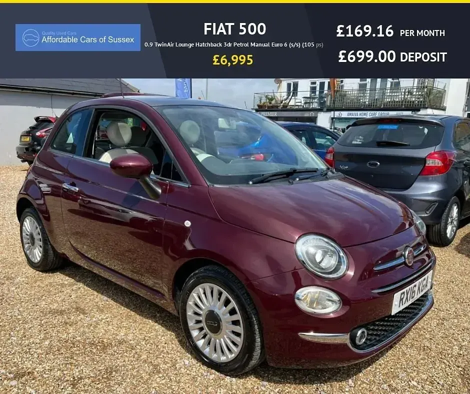 Used Fiat 500 Lounge 105 HP (77 kW) 2016 Red Hatchback