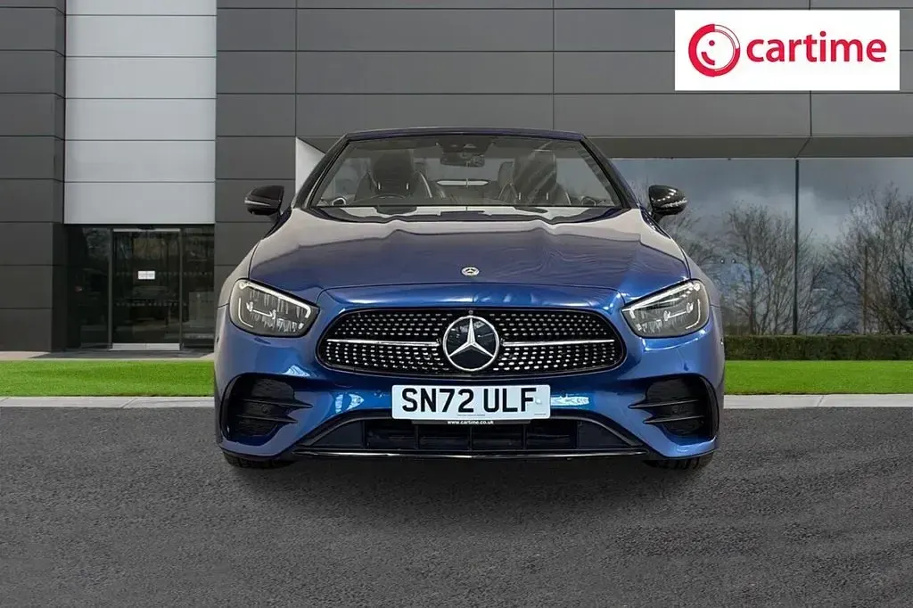 Used Mercedes E300 AMG line 258 HP (189 kW) 2022 Blue Cabriolet