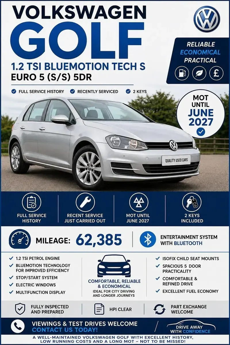 Used VW Golf VII S 2014 Silver Hatchback