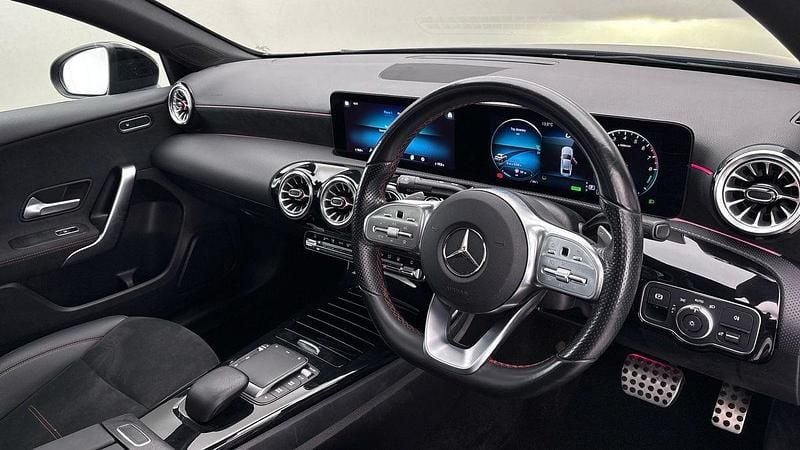 Used Mercedes A250 AMG line 218 HP (160 kW) 2022 Denim blue Sedan