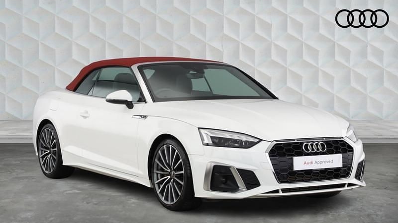 Ibis white Used 2021 Audi A5 S-Line Cabriolet | £26,200 (Expensive) - Image 1/4