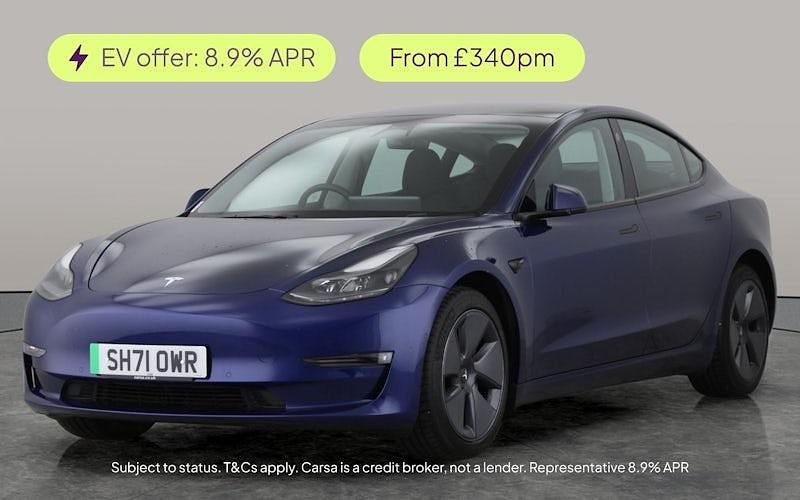 Blue Used 2022 Tesla Model 3 Long Range AWD Sedan | £19,227 (Fair price) - Image 1/3