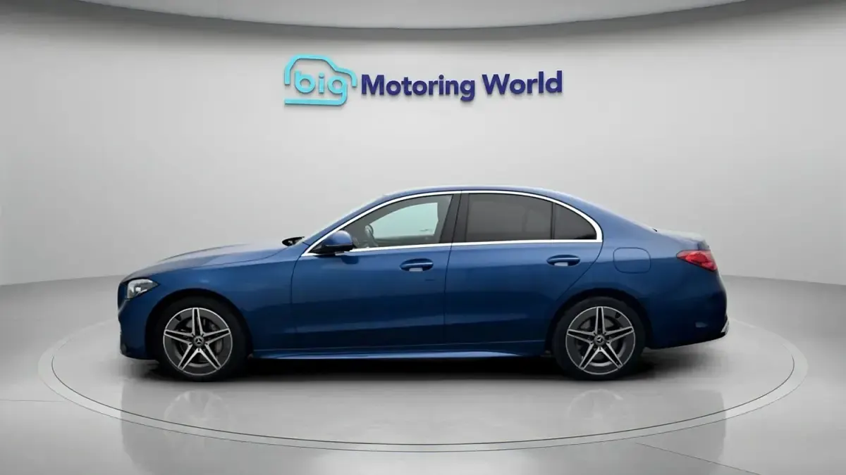 Used Mercedes C300e AMG line 313 HP (230 kW) 2022 Blue Sedan
