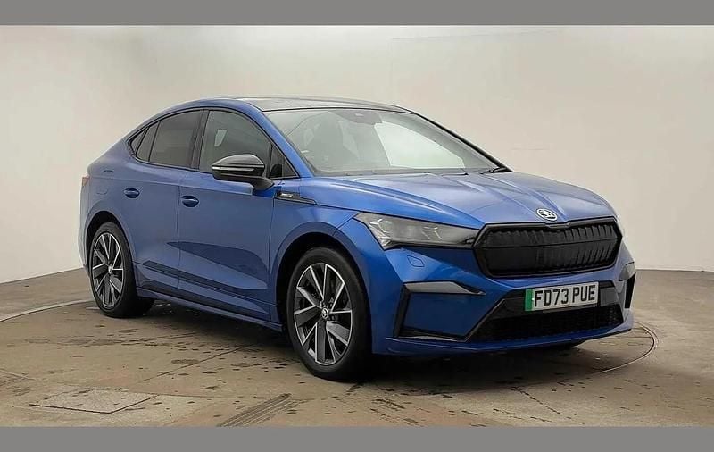Race blue metallic Used 2023 Skoda Enyaq iV SportlinePlus SUV | £27,900 (Fair price) - Image 1/4
