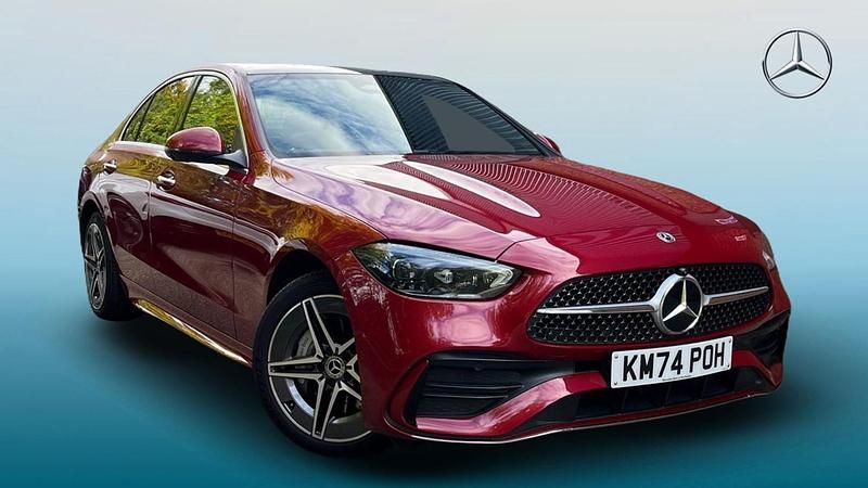 Red Used 2024 Mercedes C300e AMG Line Premium Sedan | £35,995 (Good price) - Image 1/4