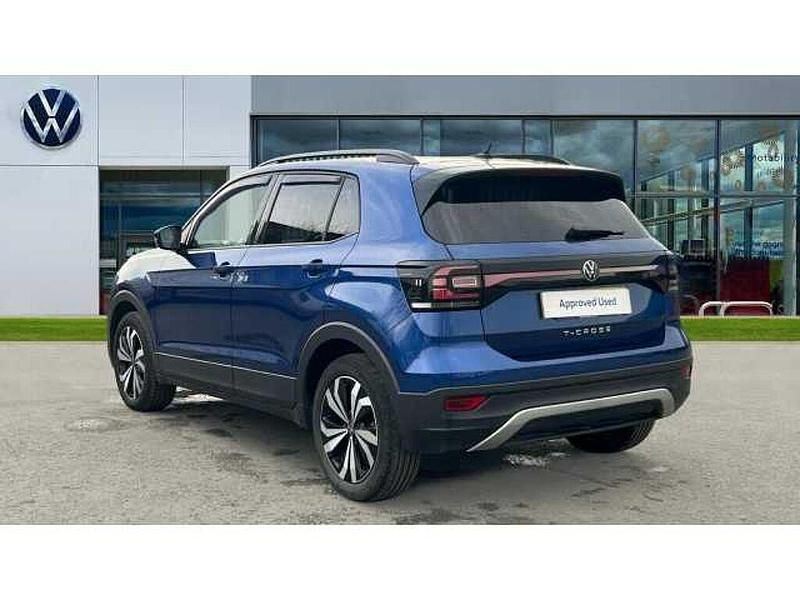 Used VW T-Cross Black Edition 110 HP (80 kW) 2023 Reef blue metallic SUV