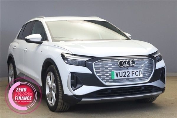 White Used 2022 Audi Q4 e-tron S-Line SUV | £29,651 (Expensive) - Image 1/3