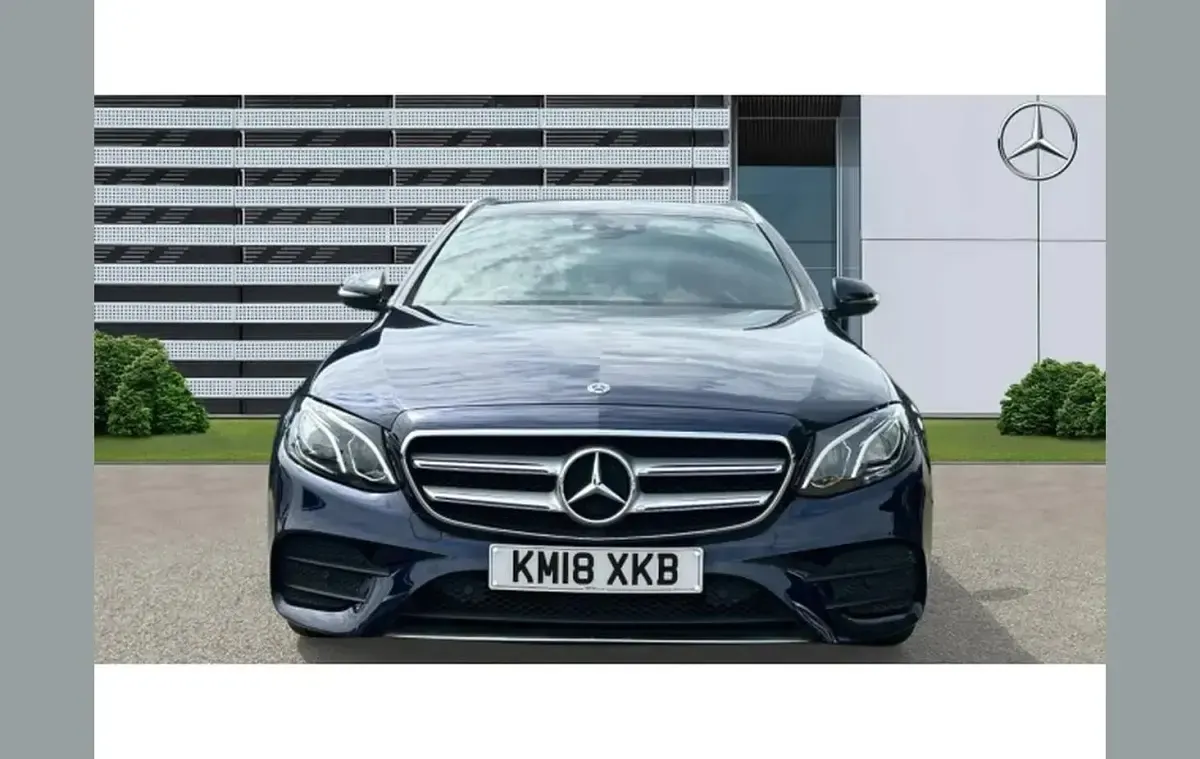 Used Mercedes E220 AMG line 191 HP (140 kW) 2018 Blue Estate