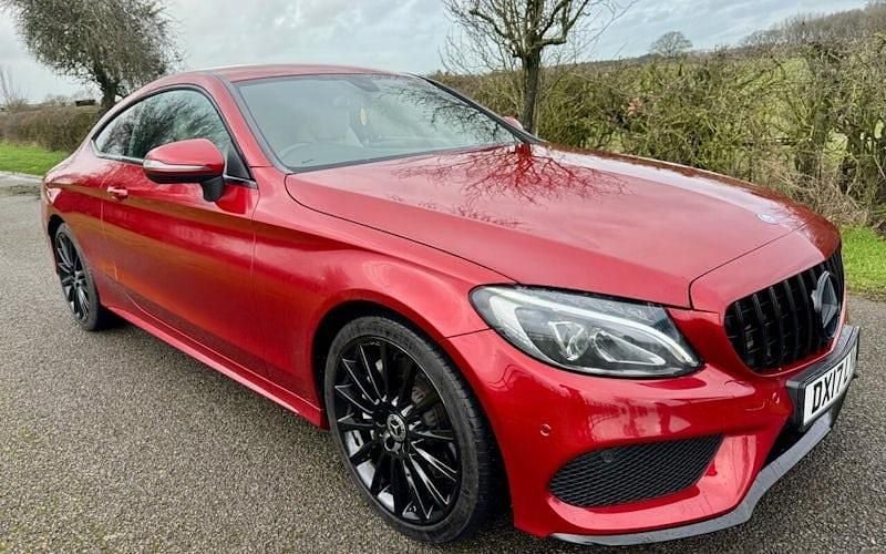 Used Mercedes C300 AMG line 245 HP (180 kW) 2017 Red Coupe