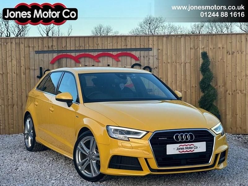 Yellow Used 2017 Audi A3 Sportback S-Line Hatchback | £18,995 (Fair price) - Image 1/4