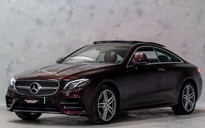 Used Mercedes E220 AMG Line Premium Plus 194 HP (142 kW) 2018 Red Coupe