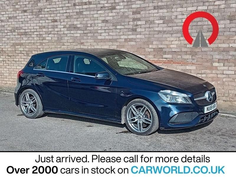 Used Mercedes A200 AMG line 136 HP (100 kW) 2018 Blue Hatchback