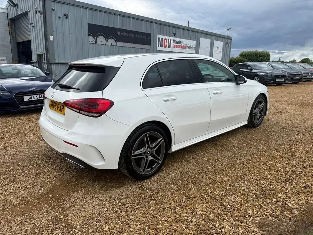 Used Mercedes A200 AMG line 163 HP (119 kW) 2018 White Hatchback