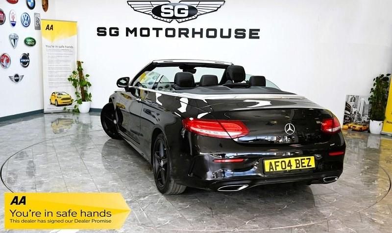 Used Mercedes C250 AMG line 204 HP (150 kW) 2017 Black Cabriolet