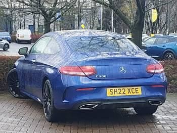 Used Mercedes C300e AMG line 258 HP (189 kW) 2022 Blue Coupe