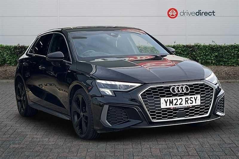 Black Used 2022 Audi A3 Sportback S-Line Hatchback | £19,955 (Fair price) - Image 1/4