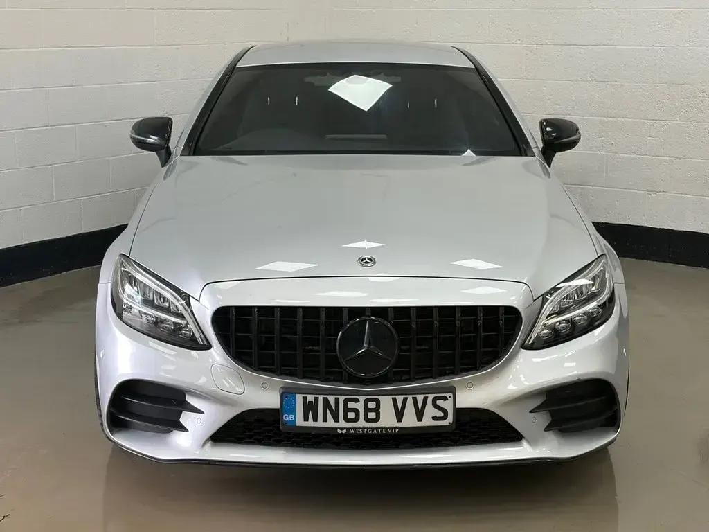 Used Mercedes C300 AMG line 258 HP (189 kW) 2018 Silver Coupe