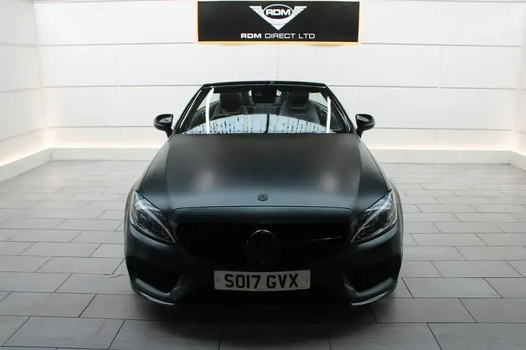 Used Mercedes C220 AMG line 170 HP (125 kW) 2017 Black Cabriolet