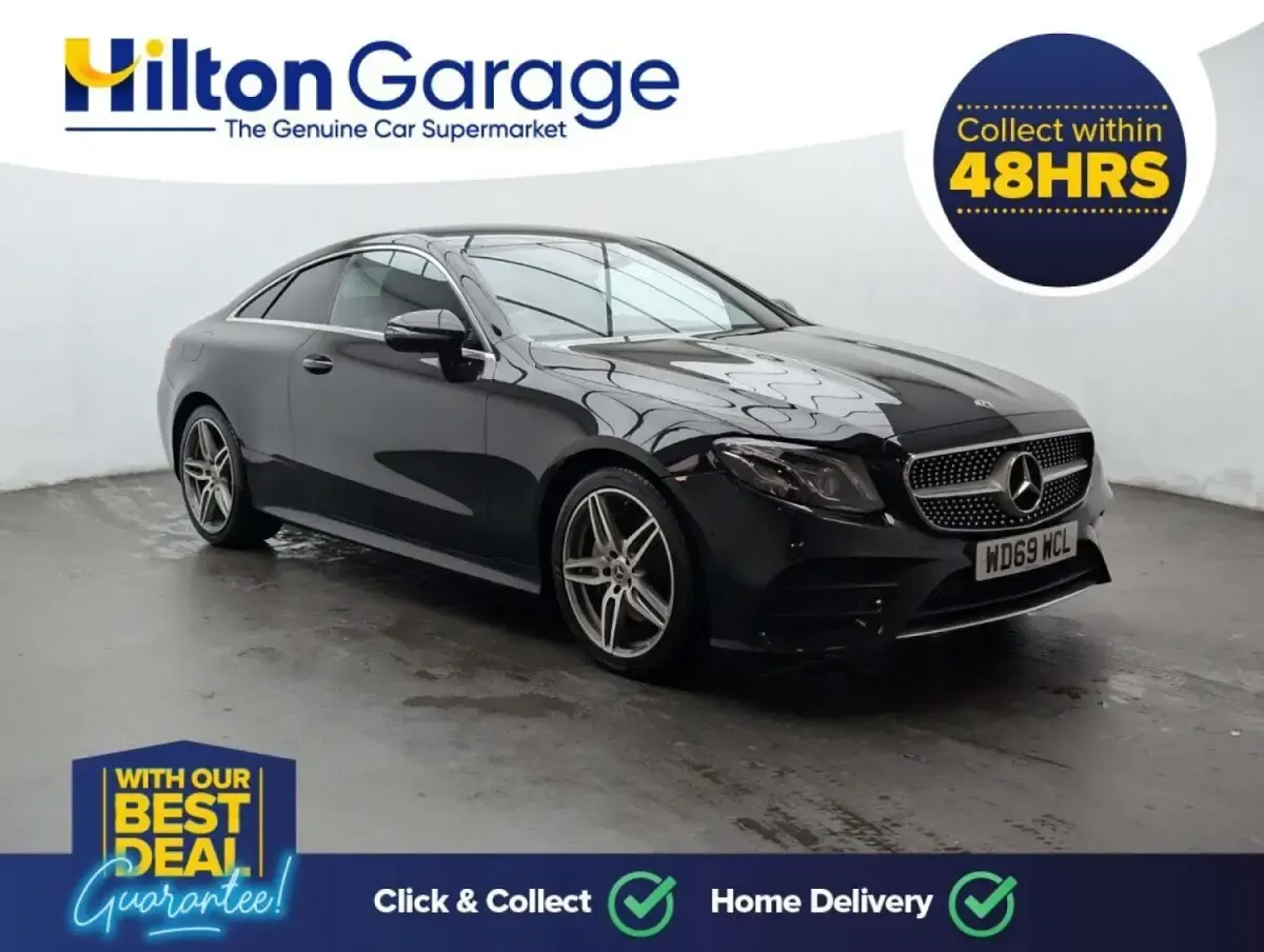 Begagnad Mercedes E220 AMG Line Premium 194 HK (142 kW) 2020 Svart Sportkupé