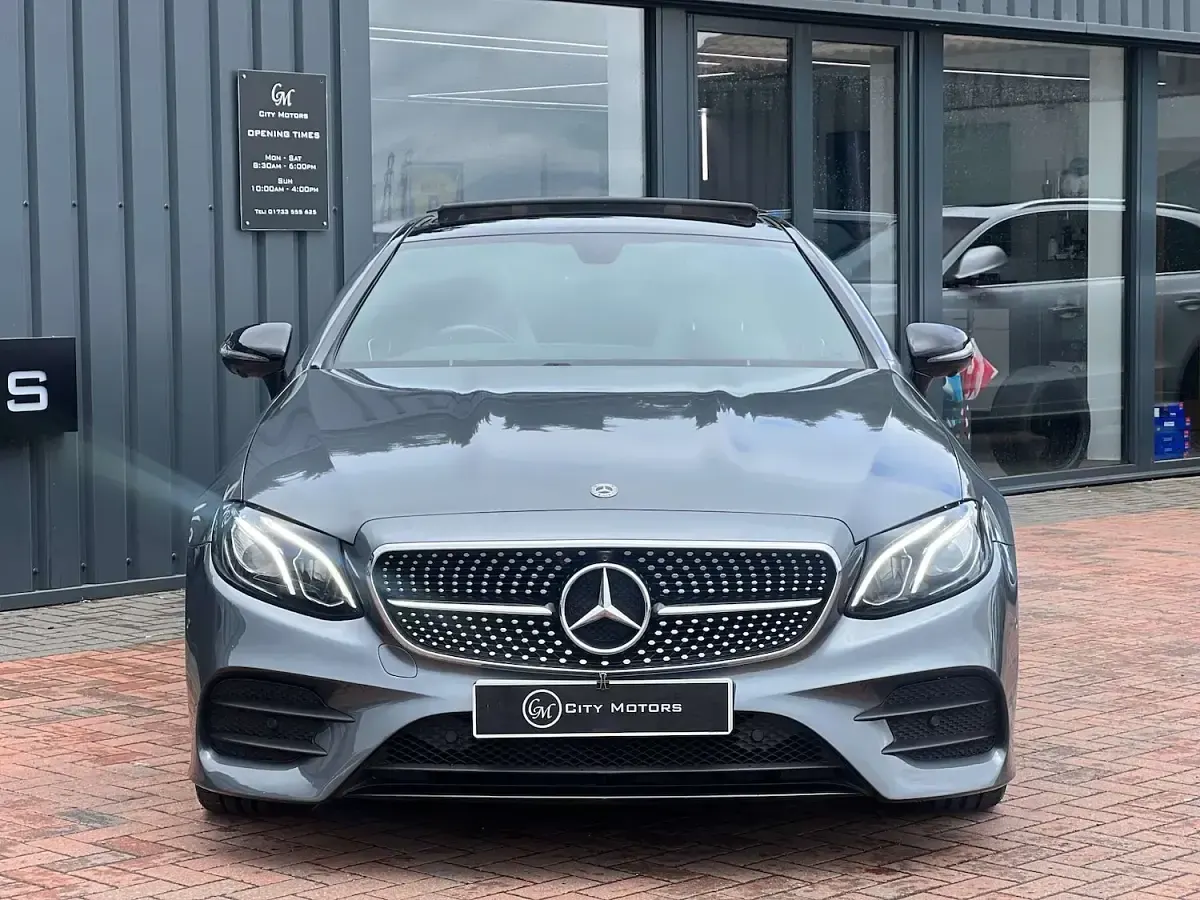 Used Mercedes E220 AMG Line Premium 194 HP (142 kW) 2018 Grey Coupe