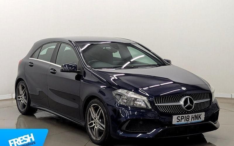 Used Mercedes A180 AMG line 109 HP (80 kW) 2018 Blue Hatchback