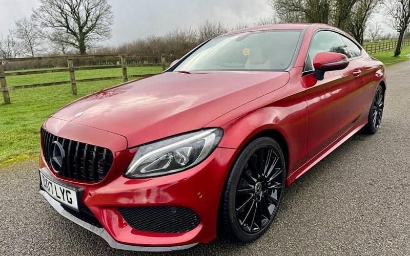 Used Mercedes C300 AMG line 245 HP (180 kW) 2017 Red Coupe