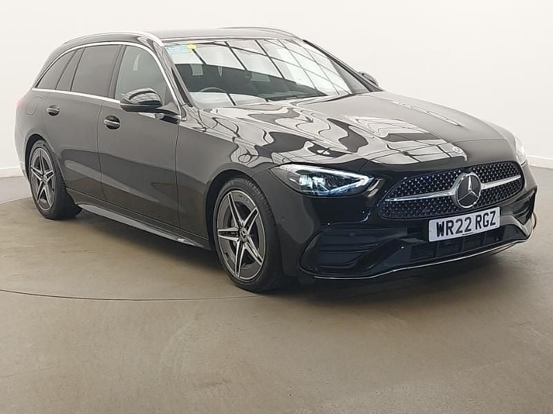 Used Mercedes C200 AMG line 204 HP (150 kW) 2022 Black Estate