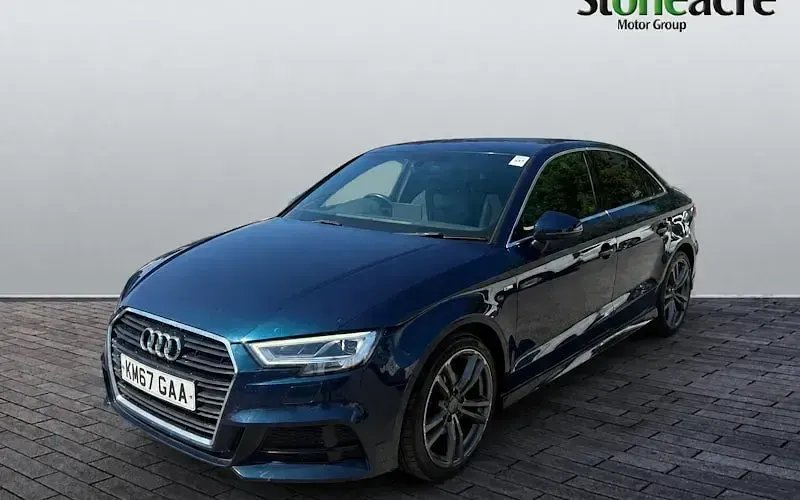Used Audi A3 S-Line 116 HP (85 kW) 2017 Blue Sedan