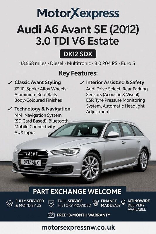 Silver Used 2012 Audi A6 Comfort Estate | £5,695 (Good price) - Image 1/1