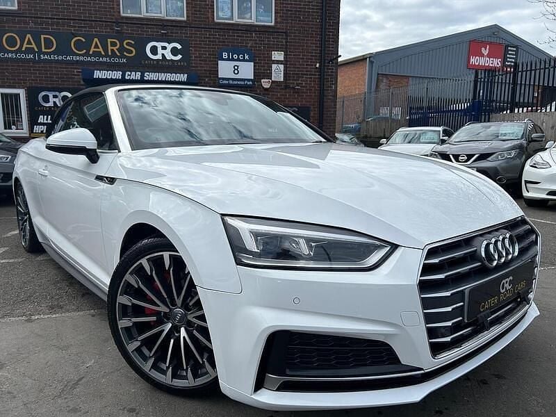 Used Audi A5 Cabriolet S-Line 190 HP (139 kW) 2018 White Cabriolet