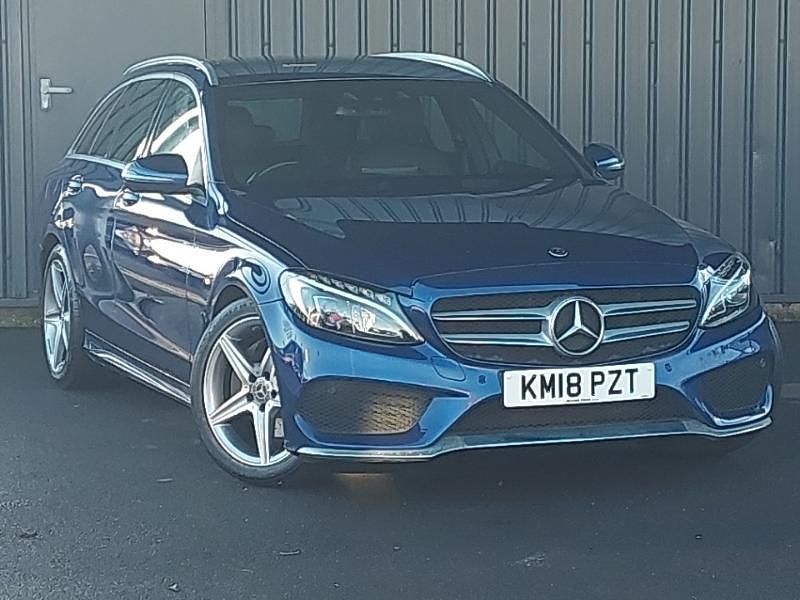 Blue Used 2018 Mercedes C220 AMG line Estate | £13,998 (Fair price) - Image 1/4
