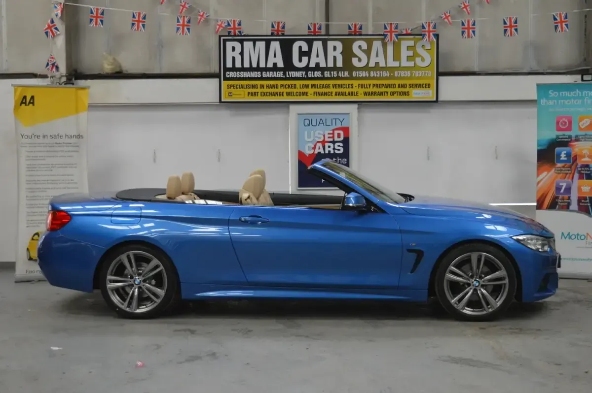 Used BMW 420 Cabriolet M Sport 181 HP (133 kW) 2014 Blue Cabriolet