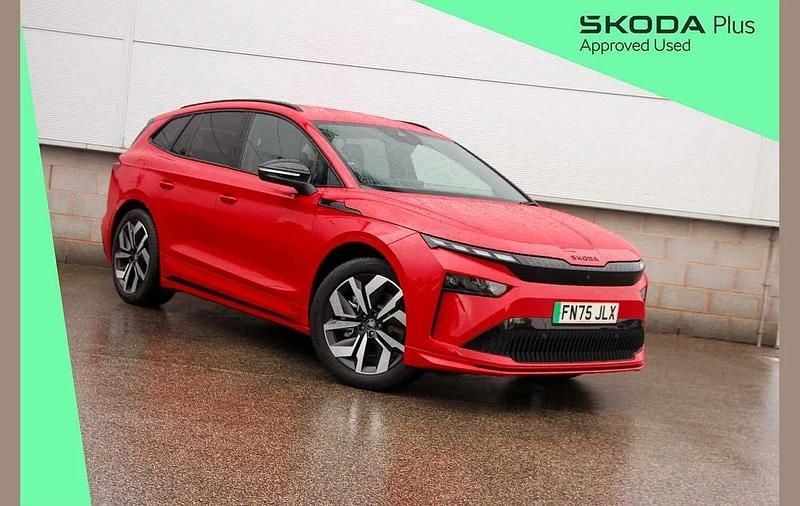 Red New 2025 Skoda Enyaq iV SportLine SUV | £39,990 (Expensive) - Image 1/4
