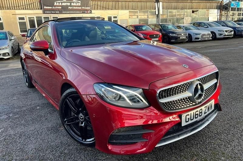 Used Mercedes E220 AMG Line Premium 194 HP (142 kW) 2018 Red Coupe