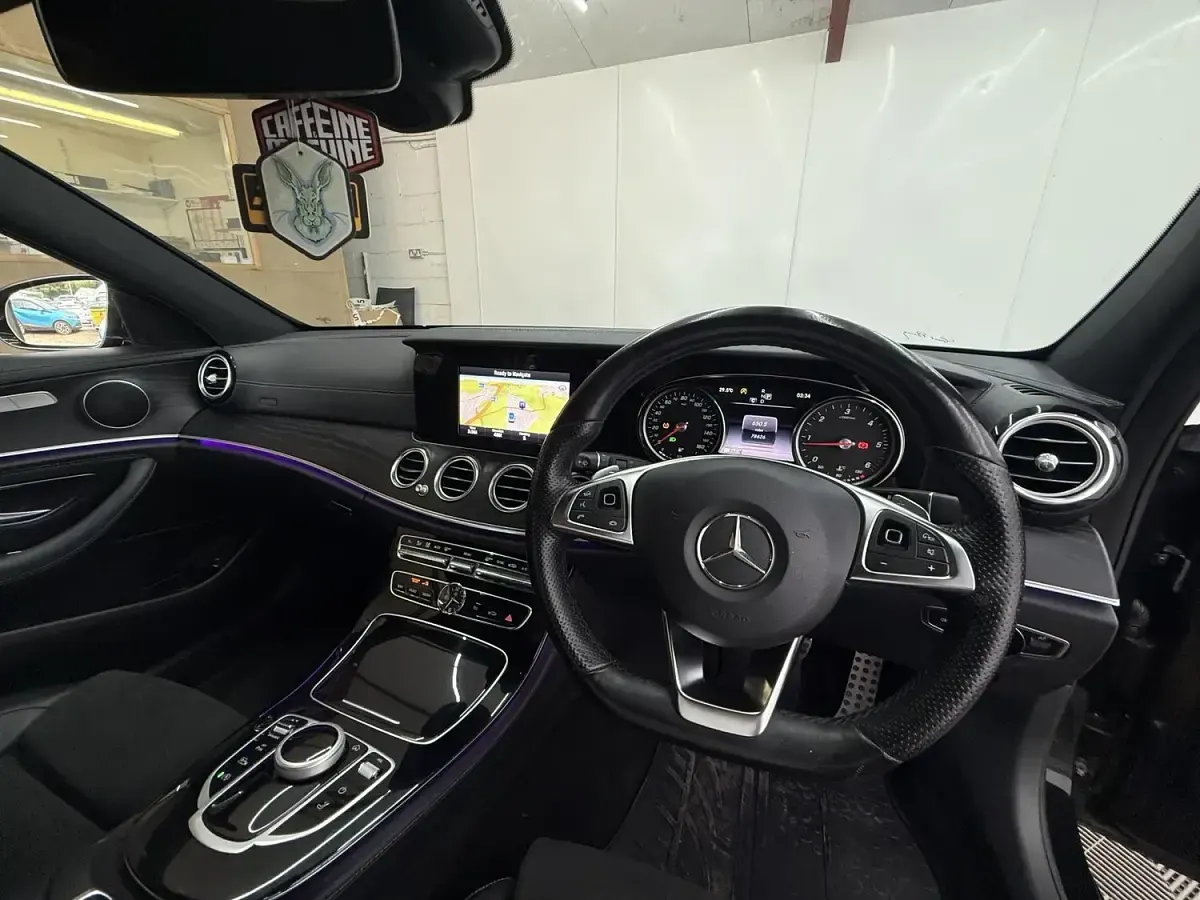 Used Mercedes E220 AMG line 194 HP (142 kW) 2017 Black Estate