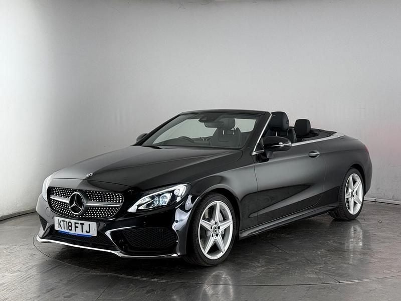 Used Mercedes C250 AMG line 204 HP (150 kW) 2018 Black Cabriolet