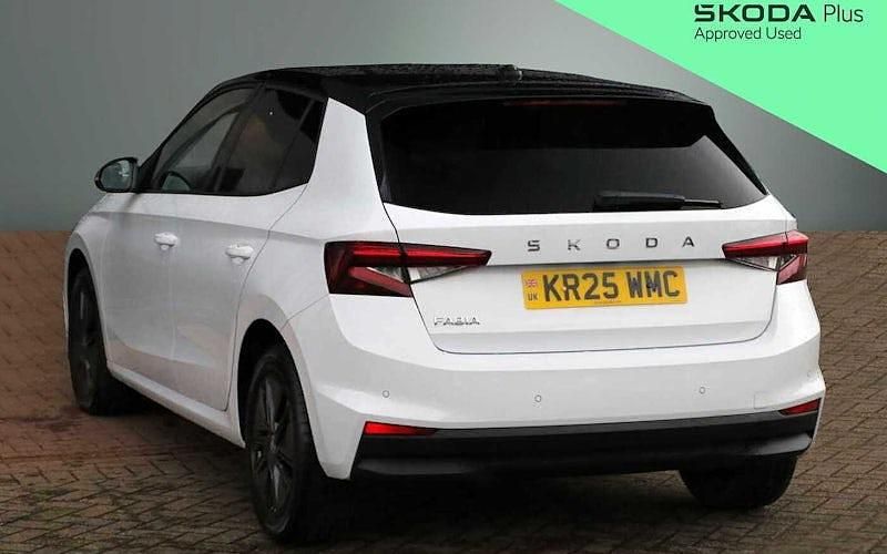 Used Skoda Fabia Design Edition 116 HP (85 kW) 2025 Moon white metallic black magic pearl effect Hatchback