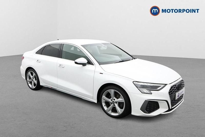 White Used 2021 Audi A3 S-Line Sedan | £20,349 (Fair price) - Image 1/4