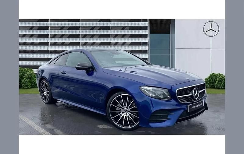 Used Mercedes E300 AMG line 245 HP (180 kW) 2020 Blue Coupe