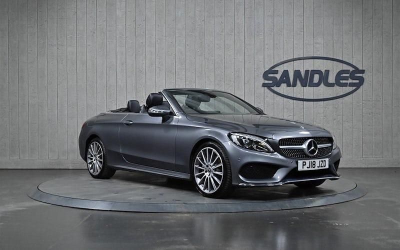 Used Mercedes C200 AMG line 184 HP (135 kW) 2018 Grey Cabriolet
