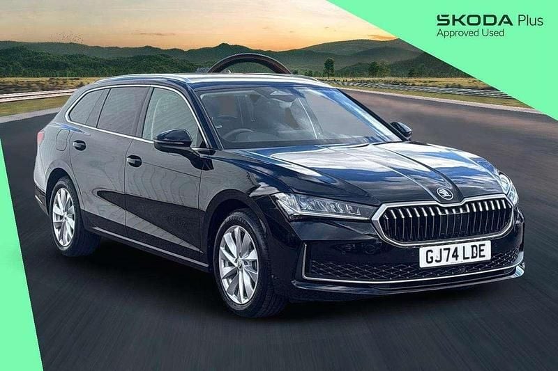 Midnight black metallic Used 2024 Skoda Superb SE Technology Estate | £26,000 (Super price) - Image 1/4