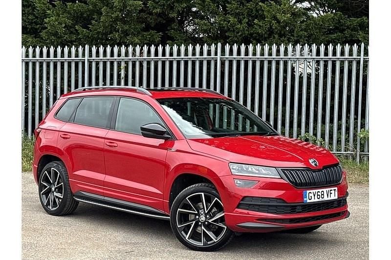 Red Used 2018 Skoda Karoq SportLine SUV | £17,150 (A bit pricey) - Image 1/4