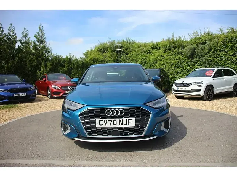 Used Audi A3 Sport 150 HP (110 kW) 2020 Atoll blue metallic Sedan