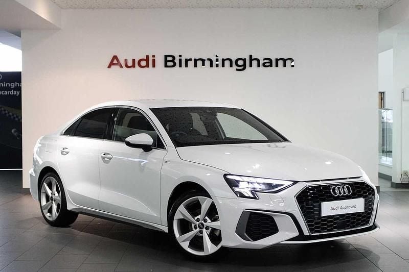 Glacier white metallic Used 2022 Audi A3 S-Line Sedan | £22,661 (Fair price) - Image 1/4