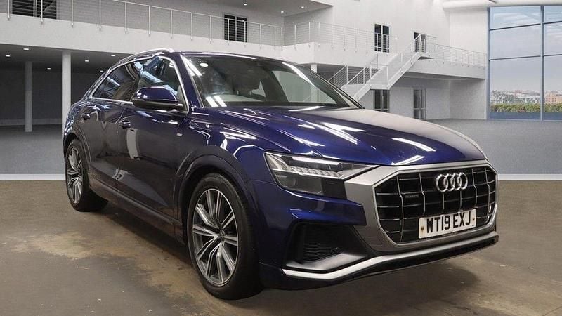 Blue Used 2019 Audi Q8 S-Line SUV | £26,295 (Good price) - Image 1/4