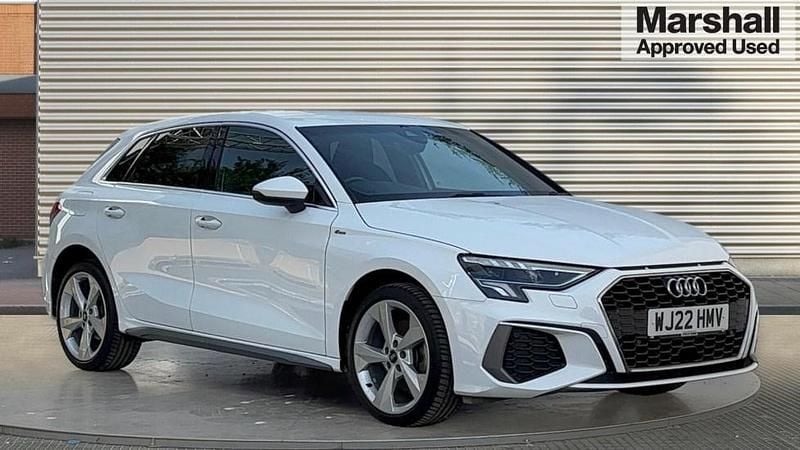 White Used 2022 Audi A3 e-tron S-Line Hatchback | £20,973 (Fair price) - Image 1/4