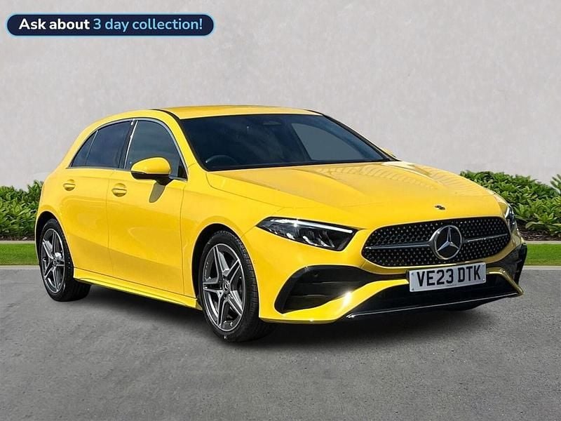 Yellow Used 2023 Mercedes A180 Executive Hatchback | £22,399 (Fair price) - Image 1/4