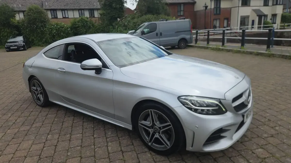 Used Mercedes C200 AMG line 184 HP (135 kW) 2019 Silver Coupe